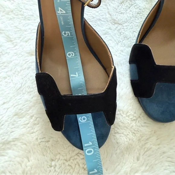 NWT!!! Hermes high heels sandals blue suede/black size 39 Authentic Retail 1600$ - Picture 7 of 8
